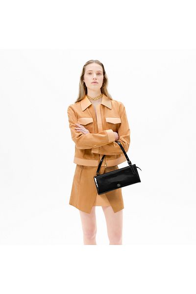 Desa Limited Edition Women's Orange Leather Detailed Zippered Suede Jacket