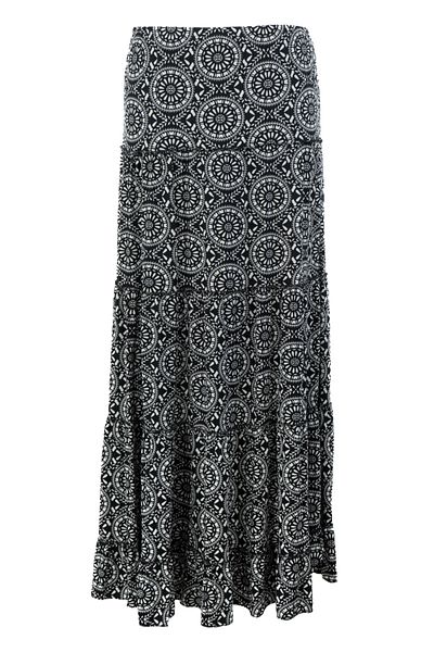 Oppland Women's Combed Cotton Skirt Five Piece Round Viscose Fabric Spring Model Comfortable Cut with Elastic Waist