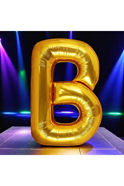 Kuzey Vip High Quality 1 Metre Gold Letter B Foil Balloon Gold Letter B Balloon Helium Gasina Flying Balloon Suitable for