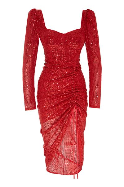 Mysari Red sequins dress