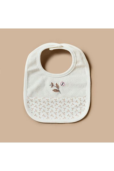 giggles Printed Bib With Button Closure