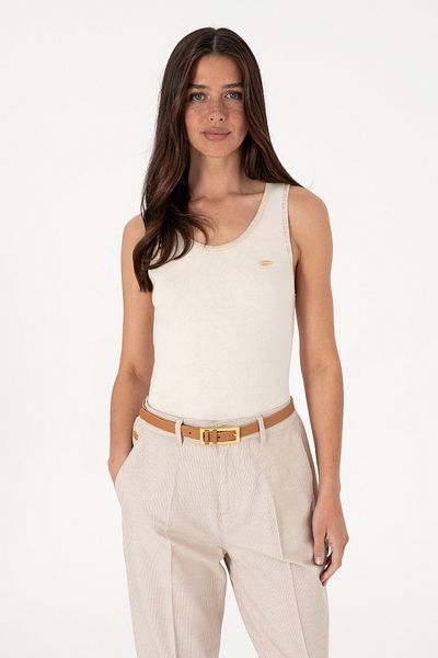 U.S. Polo Assn. Women's Cream Crew Neck Knitwear T-Shirt 50306480 -Vr071