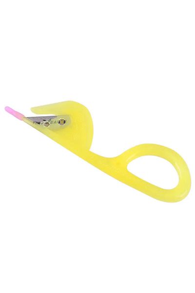 zola Shrimp/fish/intestine opener, 12.4x3.3 cm, plastic, yellow