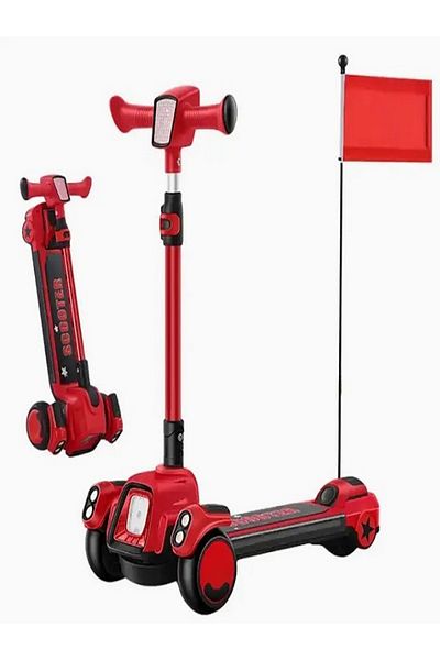 rexa 3-Wheel Kids Scooter – Height Adjustable with Flashing PU Wheels & Lean-to-Steer Design