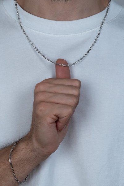 Takı Dükkanı Forse model sports men's bracelet and necklace chain set eck09s