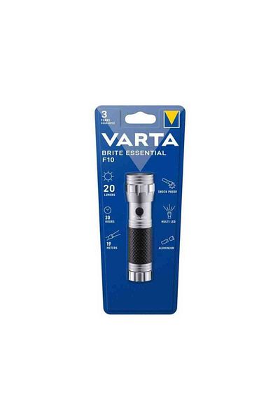 Varta Varta Brite Essential F10 LED Flashlight 20lm 3 x AAA Aluminum-rubber