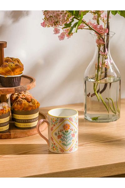 LC Waikiki Lcw Home Mixed Flower Patterned Porcelain Mug 320 ml