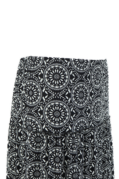 Oppland Women's Combed Cotton Skirt Five Piece Round Viscose Fabric Spring Model Comfortable Cut with Elastic Waist