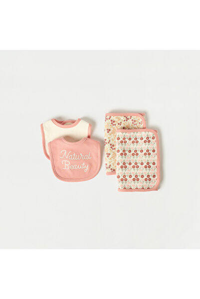 Juniors مجموعة مريلة وقماشة تجشؤ من 4 قطع متنوعة