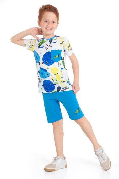 CiciTime Çocuk Modası Boy's Capri Casual Set with Summer Shorts