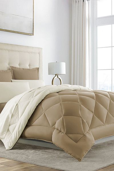 Alla Turca Double Sided Lux Silicone Quilt - Double Cream-Milk Brown