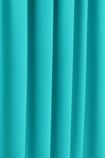 Luvora Home Luna Series Velvet Textured Pleatless Background Curtain - Turquoise