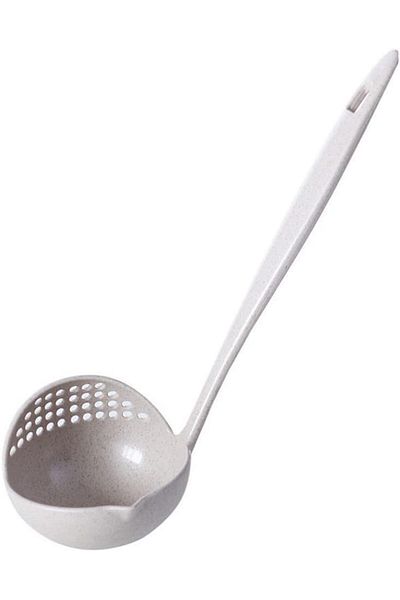 zola Lingura 2 in 1 de bucatarie, polonic/strecuratoare, cu maner, din plastic, 27x7.5 cm
