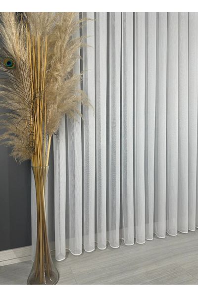 NP Narin Home Gravity Silvery Bamboo Tulle (1/3) Tight Pleat Suitable for Every Room Skirt Lead Tulle Curtain, Np Narin Homee