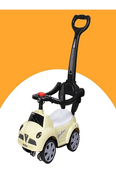 rexa Alfa Romeo Kids Ride-On Car with Parent Push Handle, Pink, Toddler Foot-to-Floor Walker 30x52x86 cm