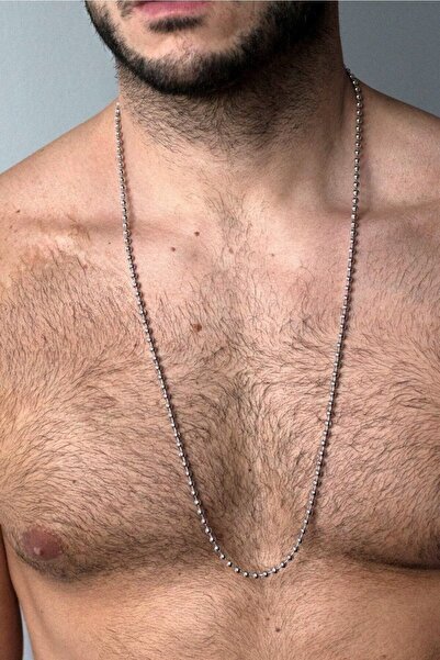 Market66 Gerçek Paslanmaz Çelik 3mm 80 Cm Kalın Uzun Top Boncuk Kolye Zincir ...