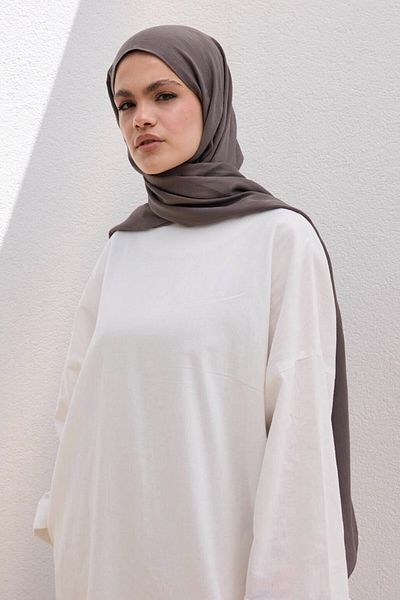 Qef Cotton Line Shawl Anthracite