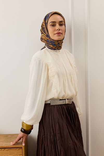 Qef Olden Patterned Cotton Scarf