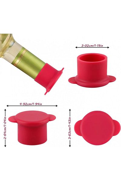 Jognee Set Of 12 Bottle Stoppers, Silicone, Green/red, 2.64 X 5 Cm