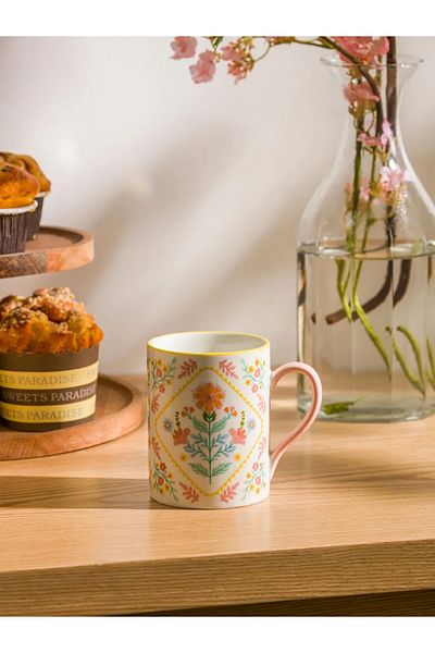 LC Waikiki Lcw Home Mixed Flower Patterned Porcelain Mug 320 ml