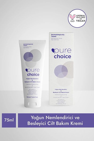Pure Choice 75 Ml Intensive Moisturizing and Nourishing Skin Care Cream - 4D Formula (10% panthenol %5 HA)