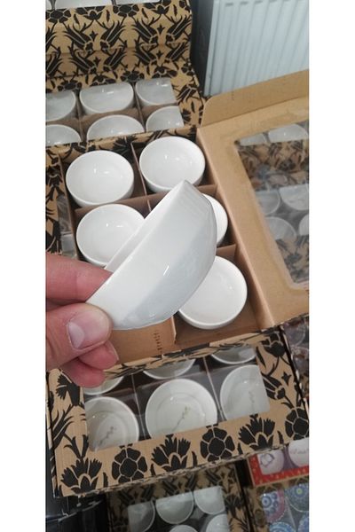 SARE Porcelain Jam Bowl Lean Zühre (6 Pieces) 100% Porcelain Snack Bowl