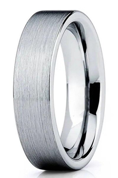 Takı Dükkanı 6mm Matte Plain Model Unisex Women Men Steel Wedding Band Ring Cl29