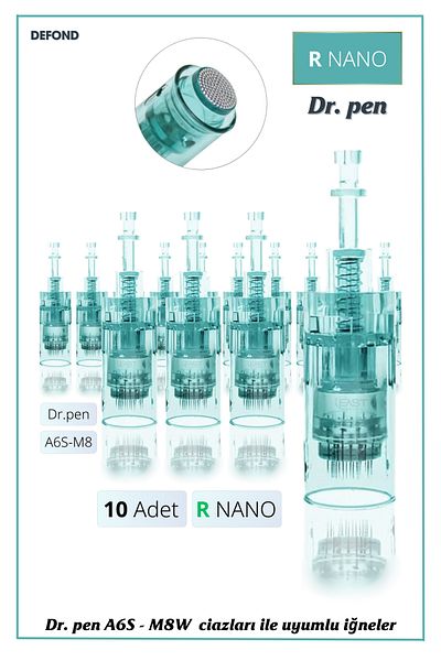 DEFOND Dr Pen A6S - M8W Compatible Needles 10 Pieces R Nano Original Dermapen Needle Cartridge