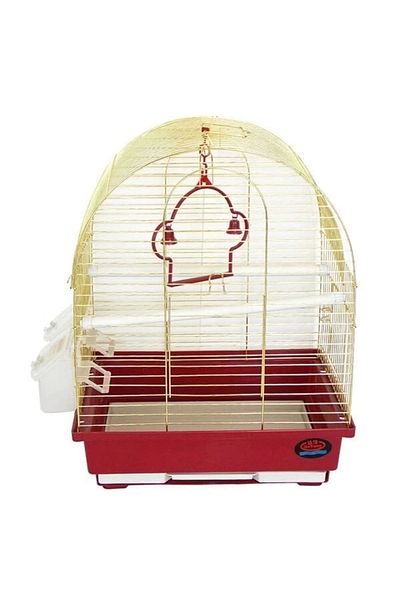 STOREMAX Dayang two door drum parakeet cage red/yellow 30x23x39 cm
