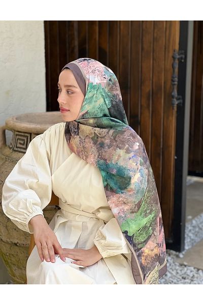 dilara kavasoğlu butik Color Block Bamboo Cotton Shawl