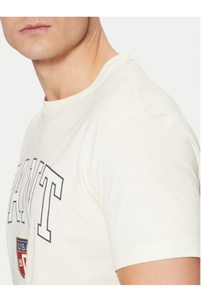 Gant Men's T-Shirt 2003290 Ecru
