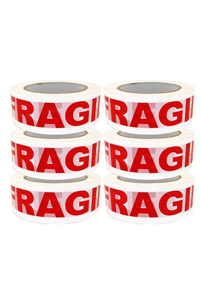 Ropet Set 6 Role Banda Adeziva tip scotch, FRAGILE, 48 mm x 100 m