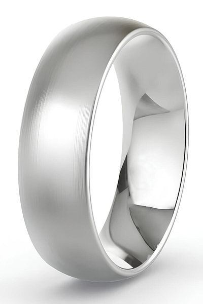 Takı Dükkanı 6mm Matte Curved Unisex Women Men Steel Wedding Band Ring Cl37