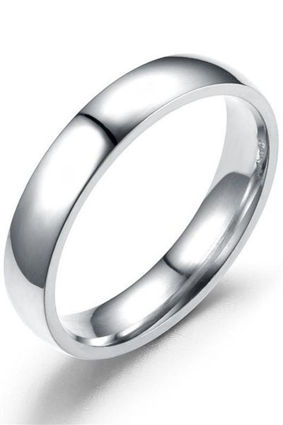 Takı Dükkanı Unisex 4mm Thin Curved Men Women Steel Wedding Ring Cl18