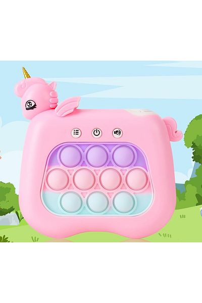 Flippy Pop It Whack A Mole, Pink Unicorn, Interactive Anti-Stress Toy, 4 Game Modes, 3 Years