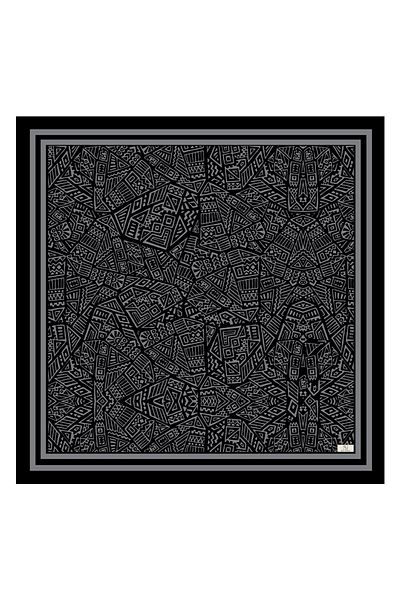 Qef Twill Silk Scarf - Tina Black