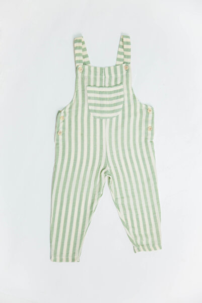 LLUVİA KIDSS Çizgili salopet yeşil