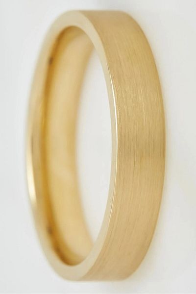 Takı Dükkanı 4mm Matte Flat Model Unisex Women Men Steel Wedding Band Ring Cl35