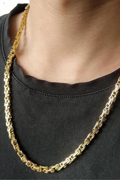 Takı Dükkanı Kral Model Erkek Çelik Zincir Kolye Erkeğe Sevgiliye Hediye Ck11t