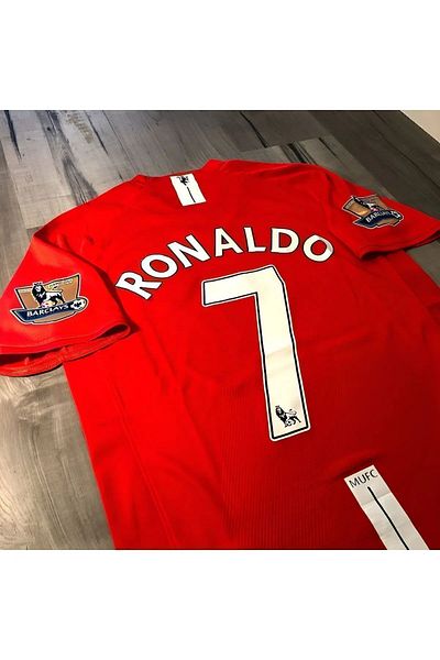 yenteks COPIE - Ronaldo M.united 2008 Finala Moscova Tricou pentru adulți Retro