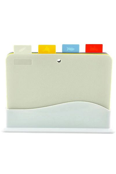 zola Set of 4 choppers, plastic, white plastic stand, 33.6x9.2 cm, multicolor