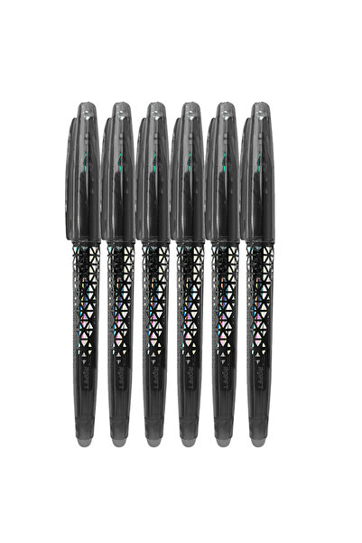 Ropet Pen with Eraser Set 0.7mm, Roller, 6 pieces, black