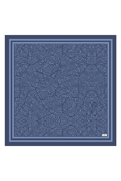 Qef Twill Silk Scarf Tina Indigo