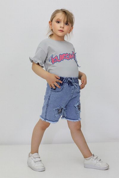 Cmk Kids club Kuromi Printed Girl's T-Shirt and Shorts Set