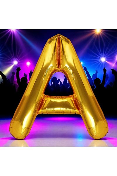Kuzey Vip High Quality 1 Metre Gold Letter a Foil Balloon Gold Letter a Balloon Helium Gasina Flying Balloon Suitable for