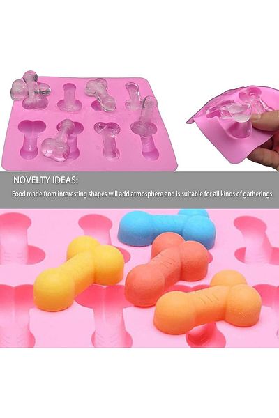 MARUKO Set of 2 Maruko ice cube molds, silicone, pink, 18.6 x 14.3 x 1.9 cm
