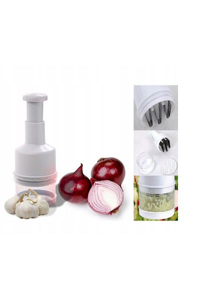 zola Vegetable chopper, white, with automatic blade rotation, easy to clean, 21.5x9 cm