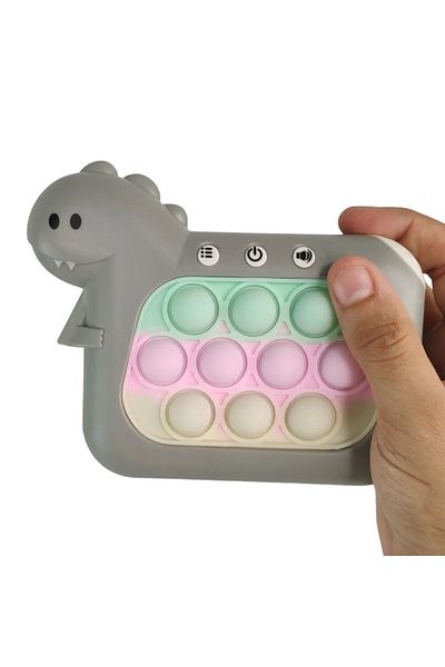 Flippy Pop It Interactive Toy, Console Type, Dinosaur, 4 Game Modes, Antistress, Gray, 3 Years