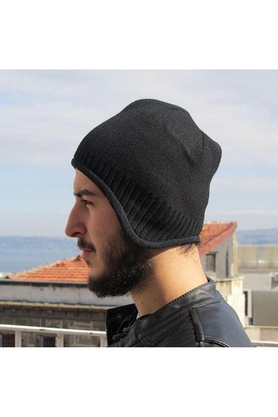 Takı Dükkanı 2 Pieces Winter Beanie with Fleece Inside and Earmuffs Cp181dk