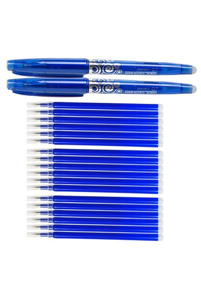 Ropet Set 2 x Pix cu Radiera 0,7mm si 18 Rezerve, Roller, albastru